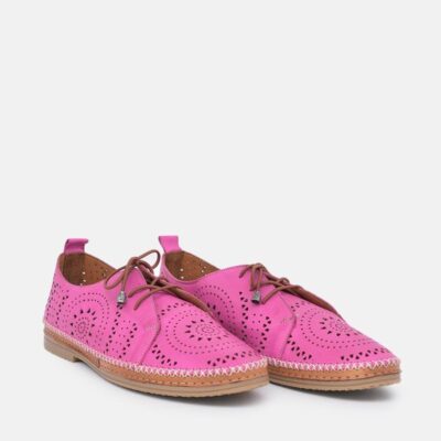 Palmiya Comfortable Hot Pink Leather Shoes  Clearance