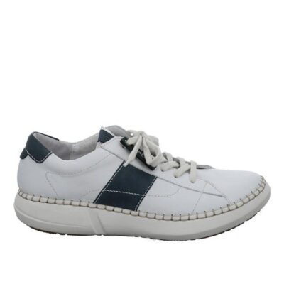 Josef Seibel Josef Seibel White/Navy Leather Fashion Trainer  Online