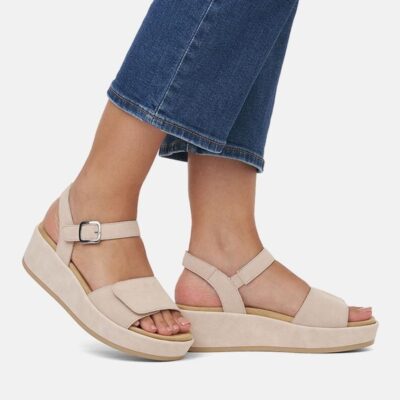 Remonte Remonte Simple Beige Suede Platform Sandals  Hot