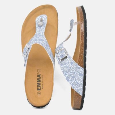 Emma Pretty Blue/White Bubble Thong Sandal  Best