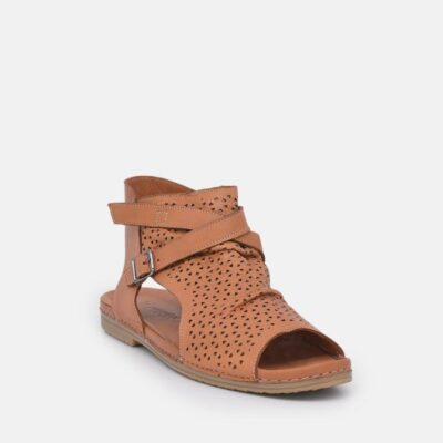 Palmiya Pretty Brown Open Toe Sandal Booties  Clearance