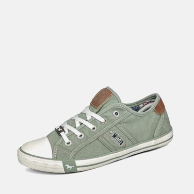 Mustang Mustang Vintage Pastel Green Lace Up Trainer  Wholesale