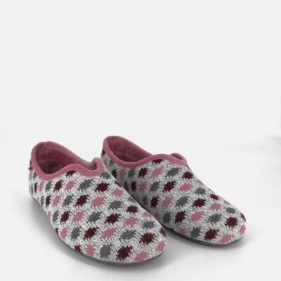 Berevere Pretty Light Grey/Pink Multi Dot Slippers  Best