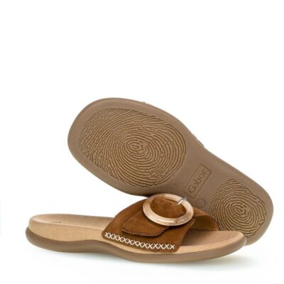 Gabor Gabor Fashionable Brown Slip On Buckle Sandals  Clearance
