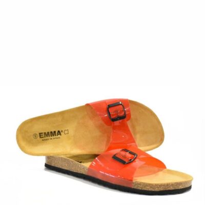Emma Funky Red Vinyl Leather Slides  Wholesale