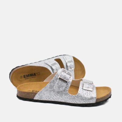 Emma Fabulous Silver Bubble Twin Strap Sandals  Wholesale