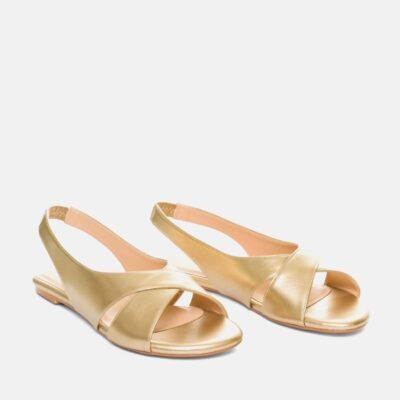 Andres Machado Dressy Gold Slingback Flats  Best