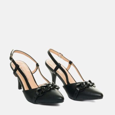 Andres Machado Dressy Black Patent Slingback Heels  Hot