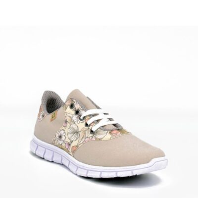 Cinderella Shoes Cinderella Vegan Pretty Floral Beige Trainers  Wholesale