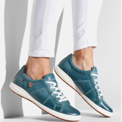 Josef Seibel Josef Seibel Casual Aqua Blue Leather Trainer  Best