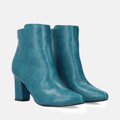 Andres Machado Chic Turquoise Block Heel Ankle Boots  Hot