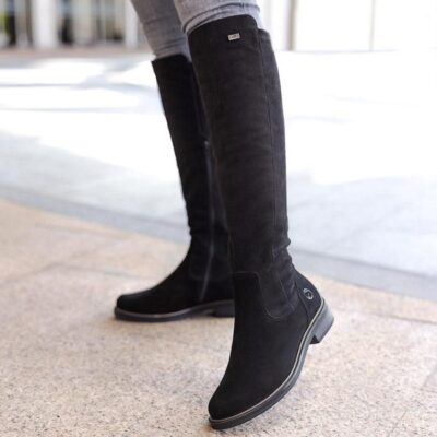 Remonte Remonte Fashionable Black Suede Knee High Boots  New