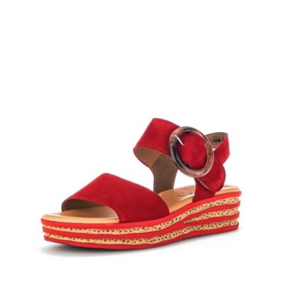 Gabor Gabor Stylish Red Cork Wedge Sandals  Wholesale