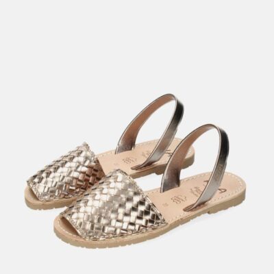 Ria Ria Glam Metallic Woven Bronze Abarca Sandal  Wholesale