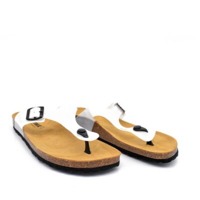 Emma Versatile White Vinyl Thong Sandal  New